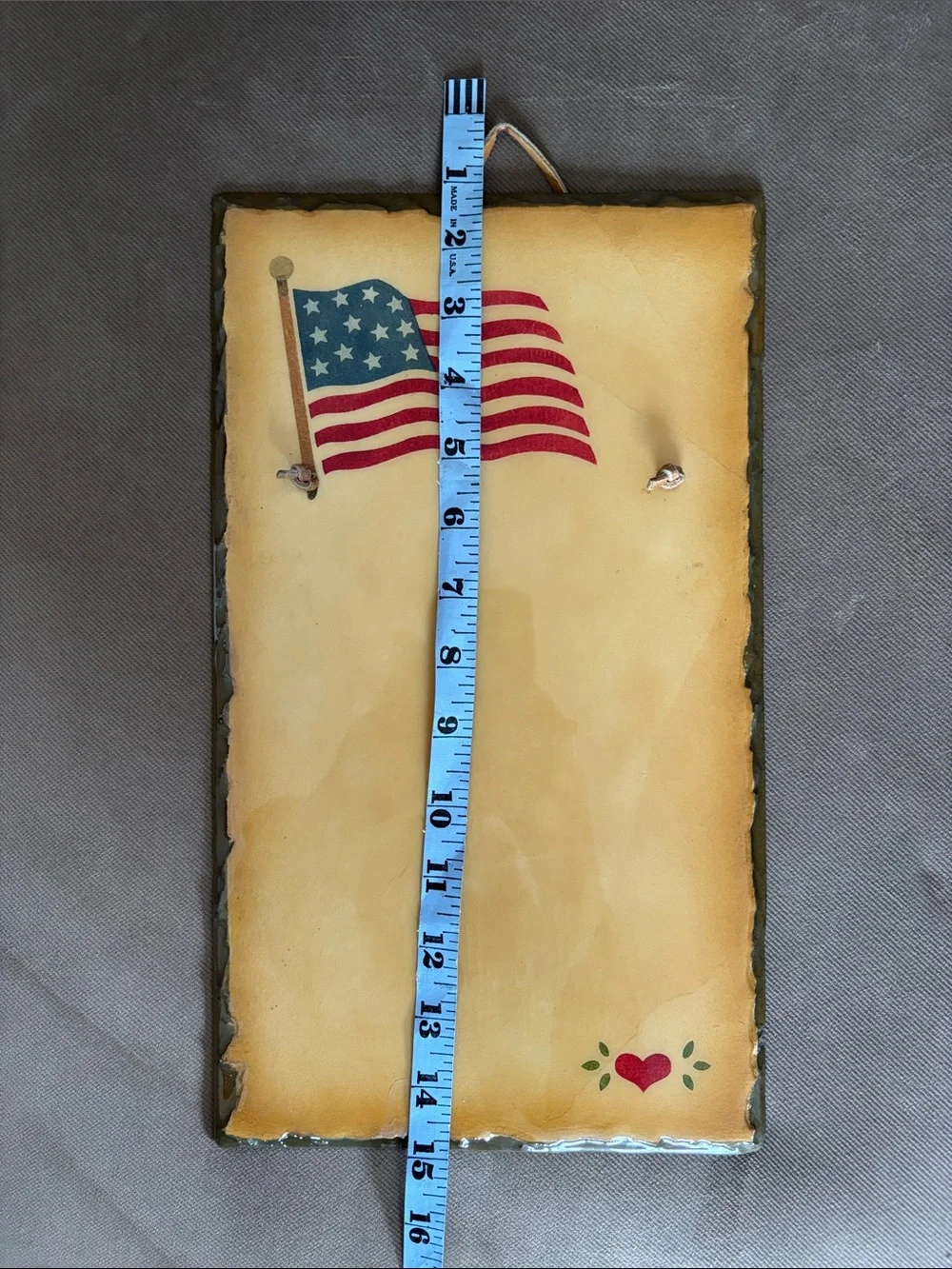 Patriotic Ceramic Wall Plaque in Red, Blue and Cream “Whiteboard”